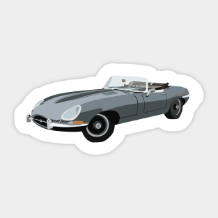 Grey Vintage Sport Car Sticker